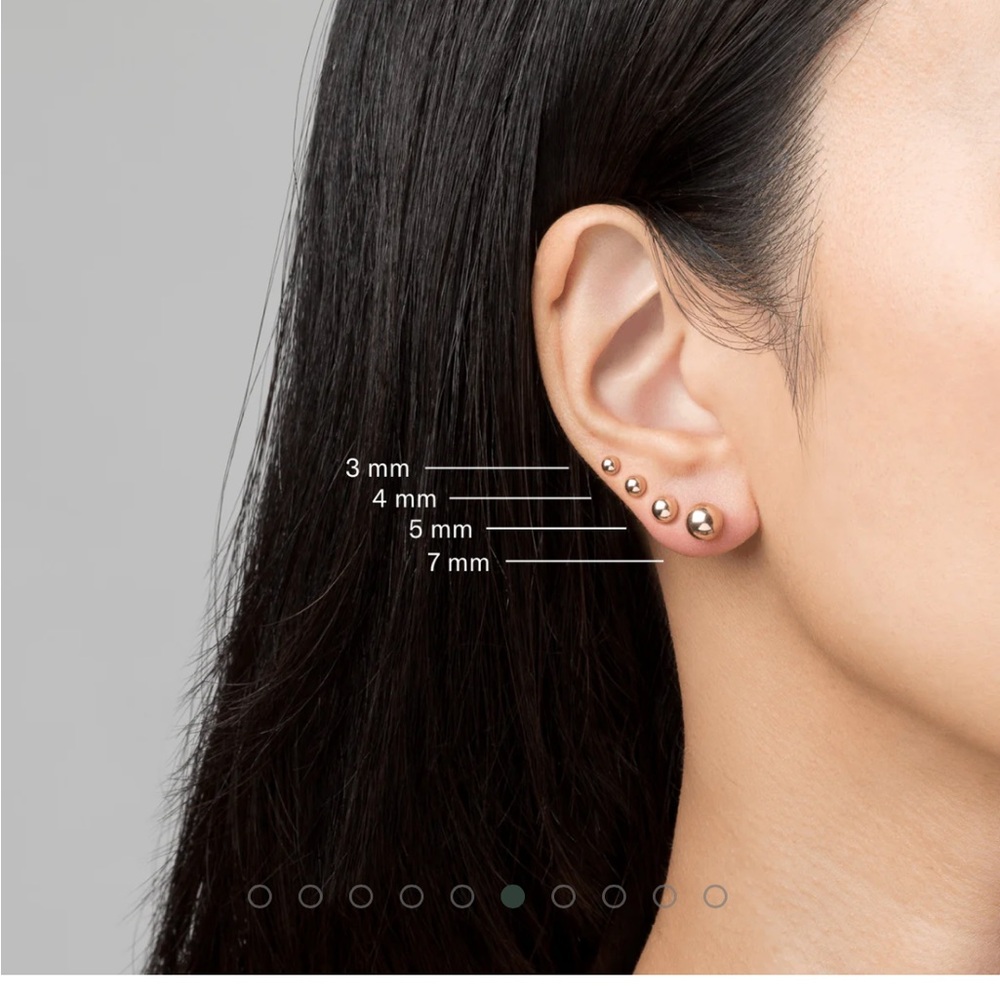 Gold Ball Stud 3mm